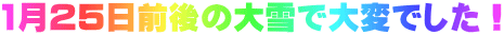 1月２５日前後の大雪で大変でした！